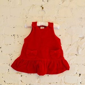 Polarn O. Pyret red velour infant dress